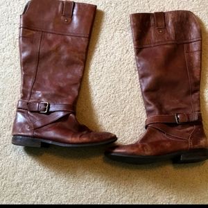 Marc Fisher Deep Rich Brown Leather Riding Boots. 9.5